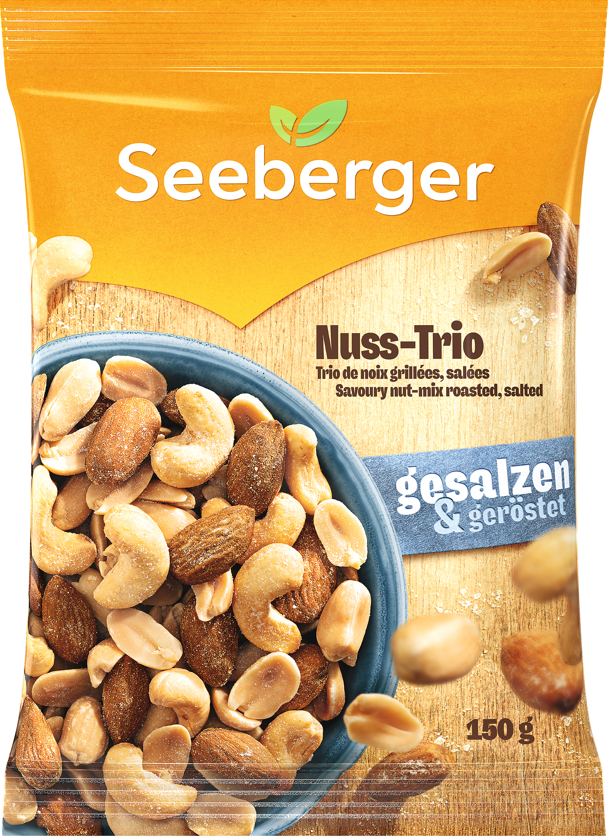 Nuss-Trio geröstet, gesalzen