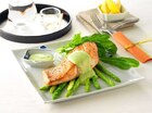 Grillierter Lachs mit Wasabi Sauce