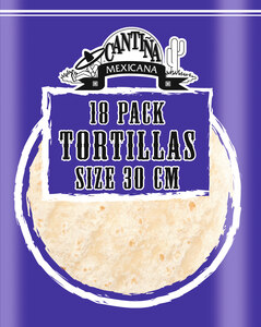Tortillas de blé 30cm, 6x18 pces