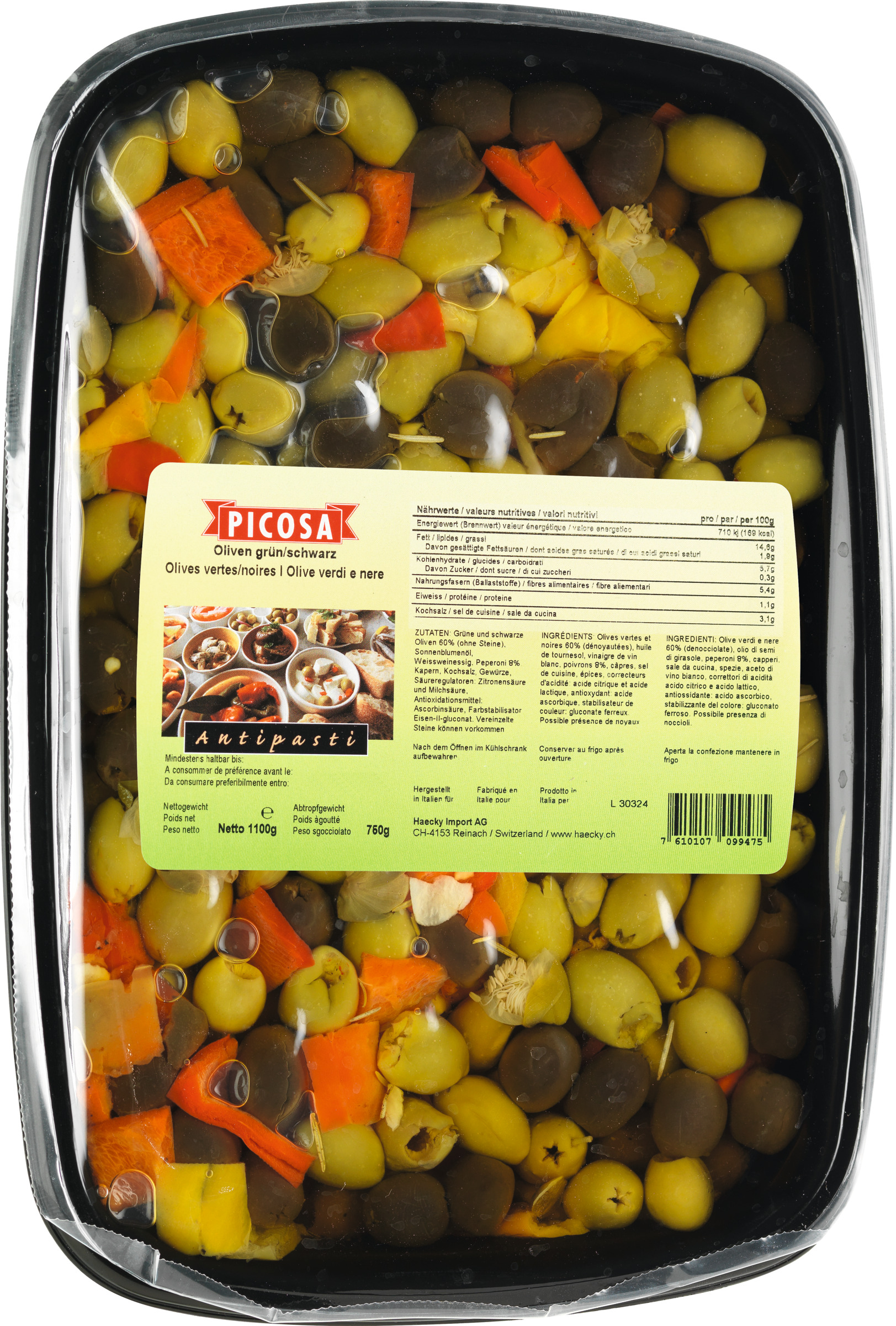 Picosa Olives green/black 750g null